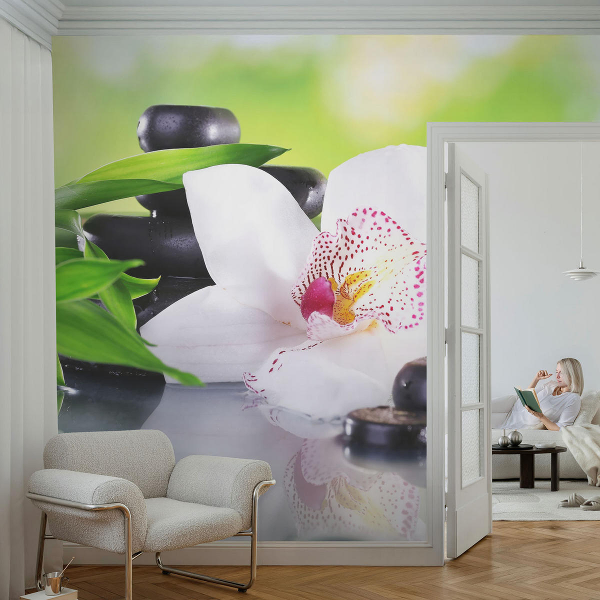 FOTOTAPETE 104x70 cm - Die Ruhe der Natur - Grün, Textil (104/70cm) - Wallfluent