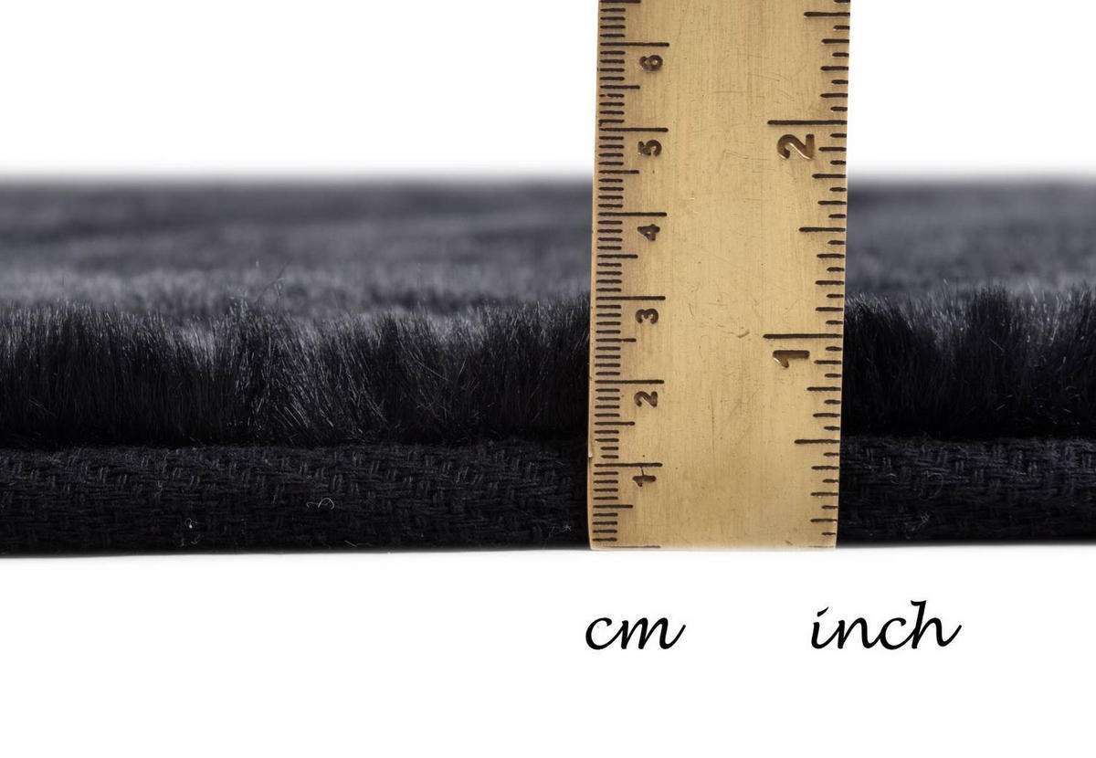 KUNSTFELLTEPPICH Chiara 90x90 cm - Schwarz, Textil (90/90cm) - Gino Falcone