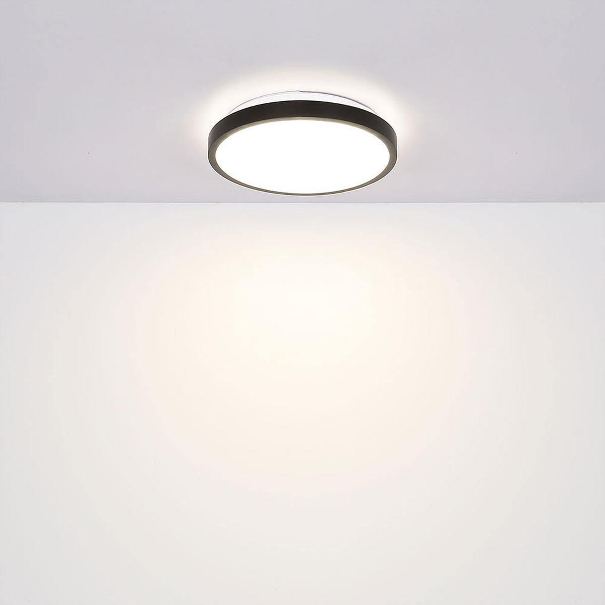 LED DECKENLEUCHTE Gregory Metall Schwarz - Schwarz, Metall (30/30/9cm) - Globo Lighting