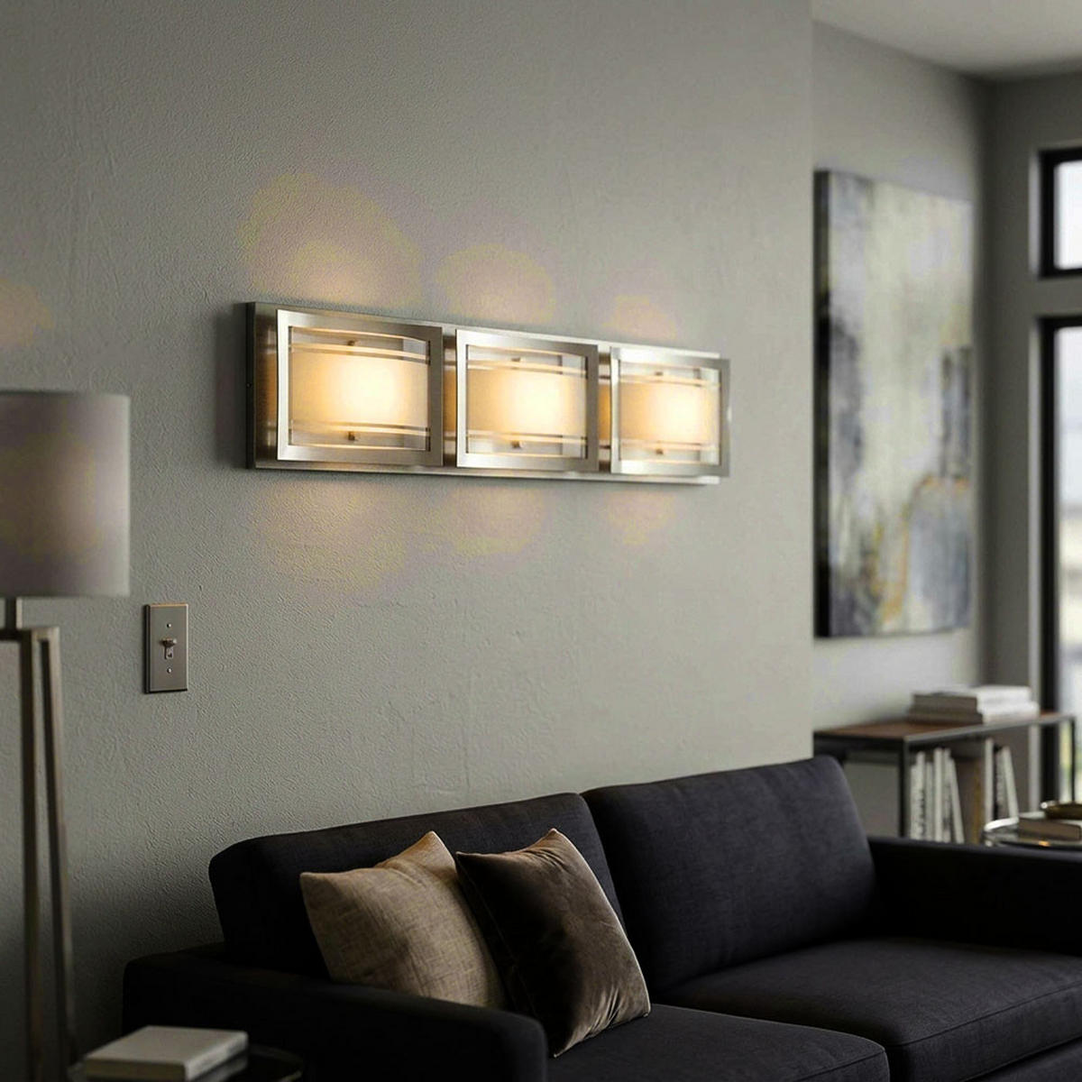 LED WANDLEUCHTE ADONIA Silber Aluminium Glas klar satiniert - Silberfarben, Glas (10/6.5/45cm) - Esto