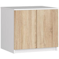 KLEIDERSCHRANK AUFSATZSCHRANK Weiß,Sonoma-Eiche 60x51x55cm - Weiß/Sonoma Eiche, Holzwerkstoff (60/55/51cm) - Akord