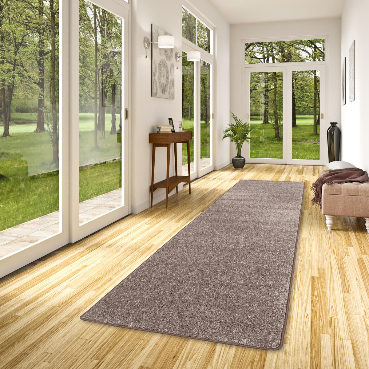 HOCHFLOR LANGFLOR TEPPICH LÄUFER COTTAGE - Taupe, Textil (80/200cm) - Snapstyle