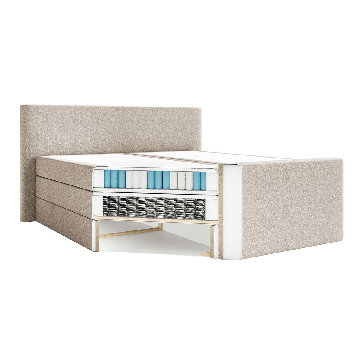 BOXSPRINGBETT VELIPOJA EASY CLEAN 160x200 cm, Beige - Beige, Textil (160/200cm) - Fedve