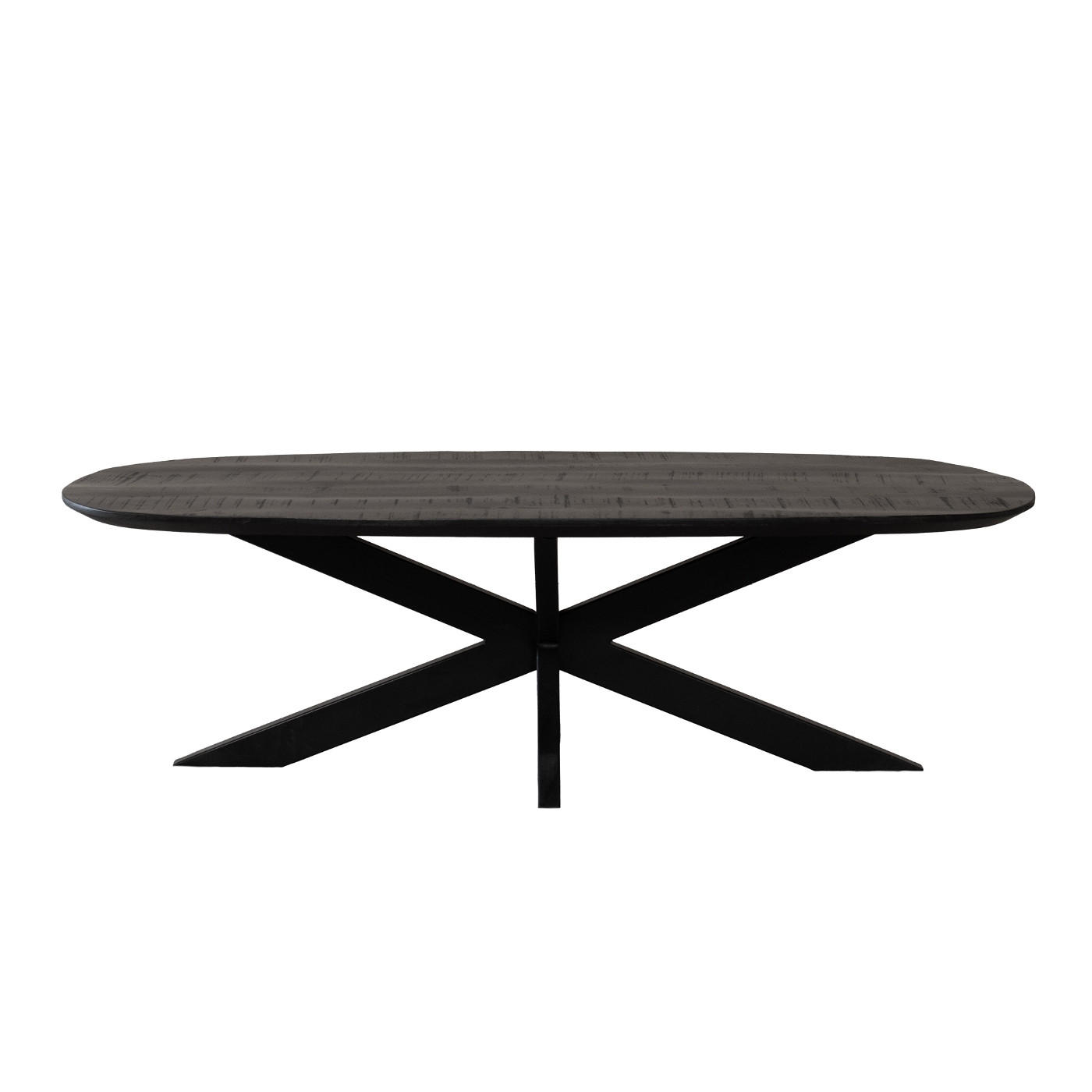 COUCHTISCH oval aus Mangoholz 130cm, schwarz - Schwarz, Holz (130/70/40cm) - Giga Meubel