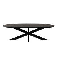 COUCHTISCH oval aus Mangoholz 130cm, schwarz - Schwarz, Holz (130/70/40cm) - Giga Meubel