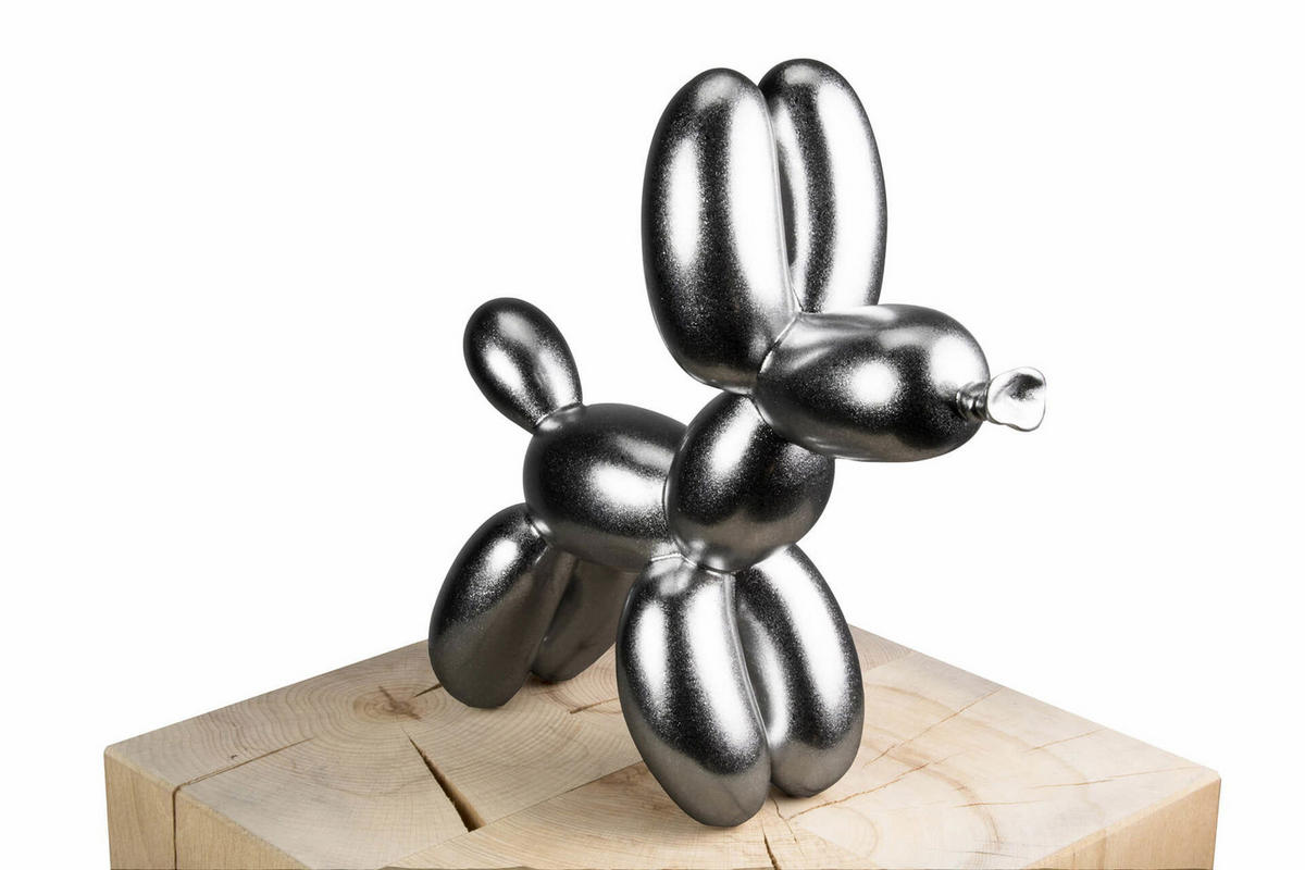 SKULPTUR Silber 28/26 cm - Silberfarben, Stein (0.95/26/10cm) - KUNSTLOFT