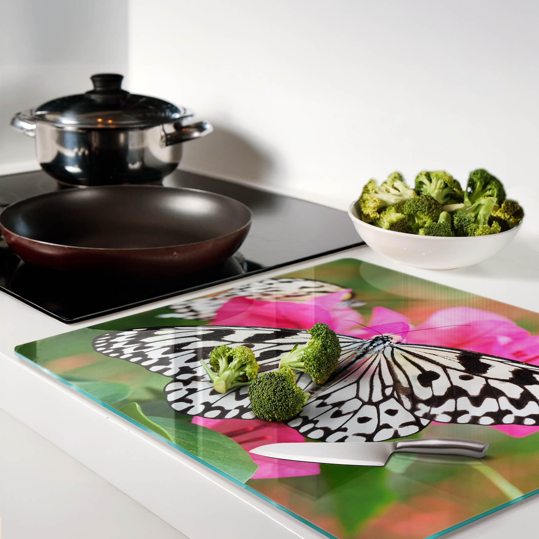 Thumbnail - Tulup Glasplatte, Pink, Glas, 60x0.4x52 cm, Küchen, Küchenelektrogeräte, Herde, Herdabdeckplatten