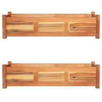 GARTEN-HOCHBEETE 2 Stk. Akazienholz 100x30x25 cm - Braun, Holz (100/25/30cm)