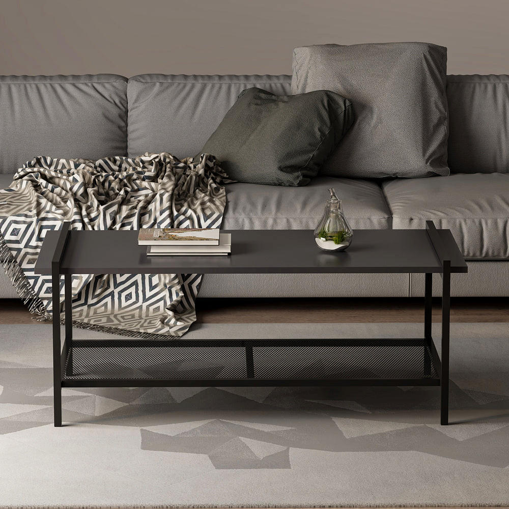 COUCHTISCH Lara mit Metallfüße Anthrazit 9185 - Anthrazit, Holzwerkstoff/Metall (60/120/45cm) - moebel17