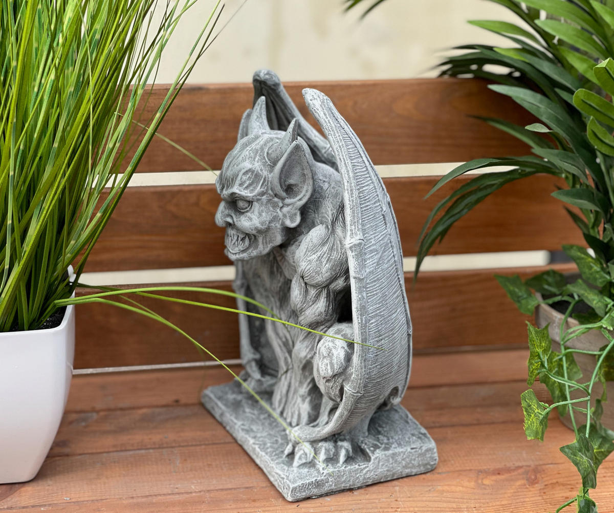 VOGELTRÄNKE Teller mit 2 Vögeln aus massiven Steinguss, frostfest - Grau, Stein (32/14/32cm) - stoneandstyle