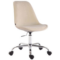 DREHSTUHL Samt creme - Chromfarben/Creme, Textil/Metall (48/81/54cm) - CLP