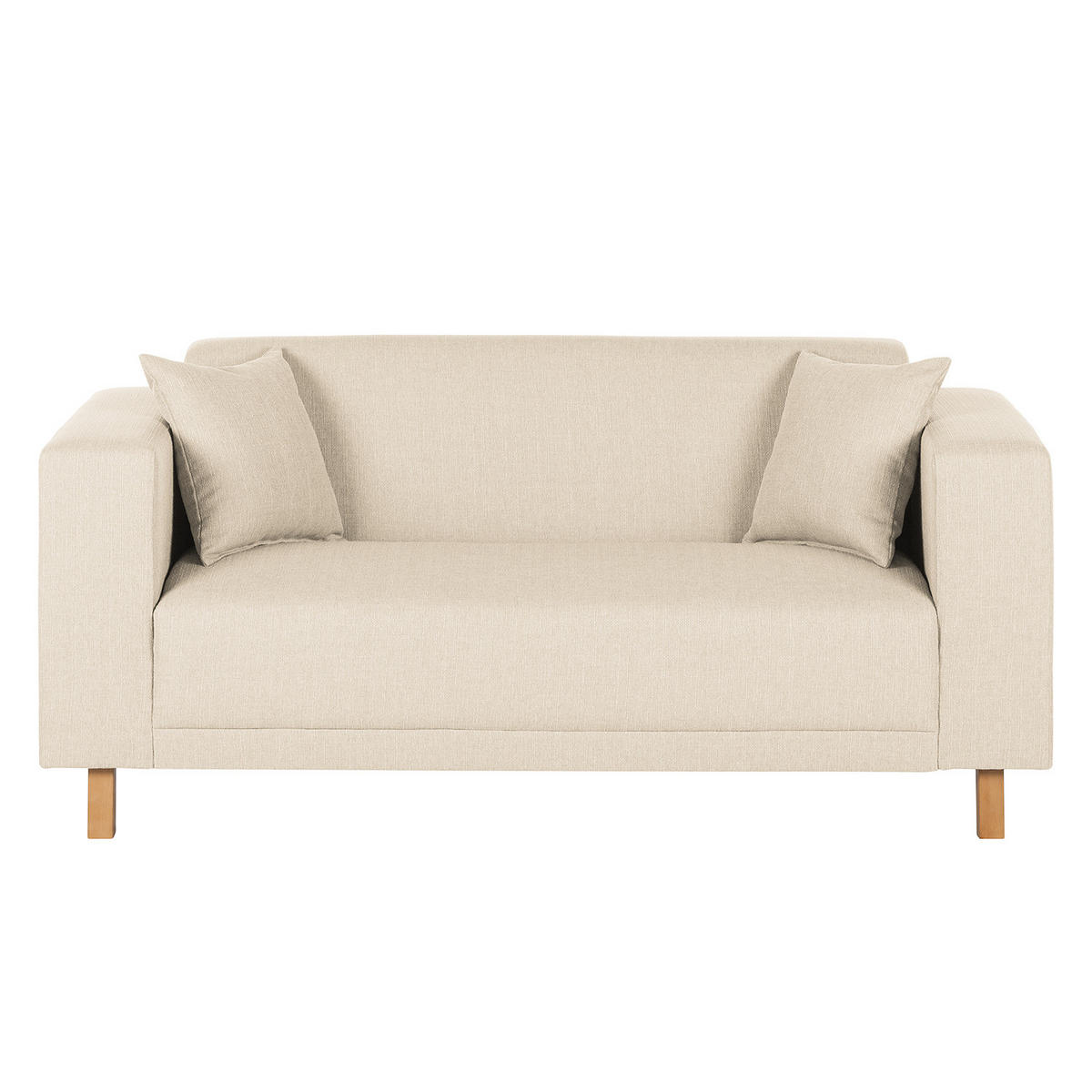 2-SITZER SOFA - Webstoff - Creme, Textil (177/76/80cm) - home24