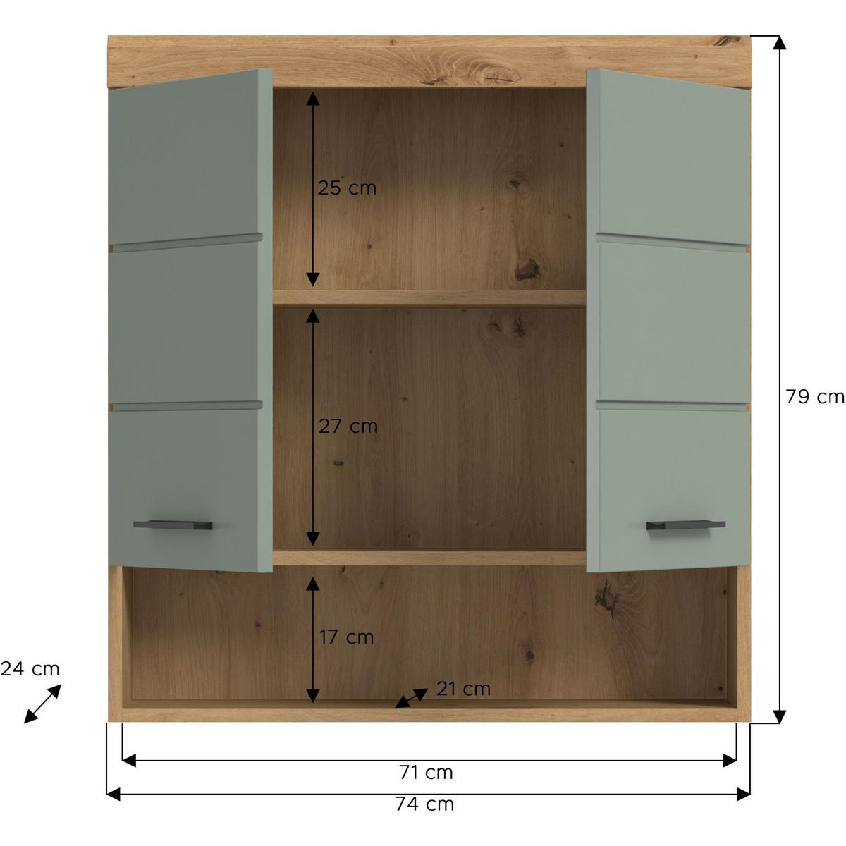 HÄNGESCHRANK Scout 24/74/79 cm - Braun, Holzwerkstoff (74/79/24cm) - Xonox