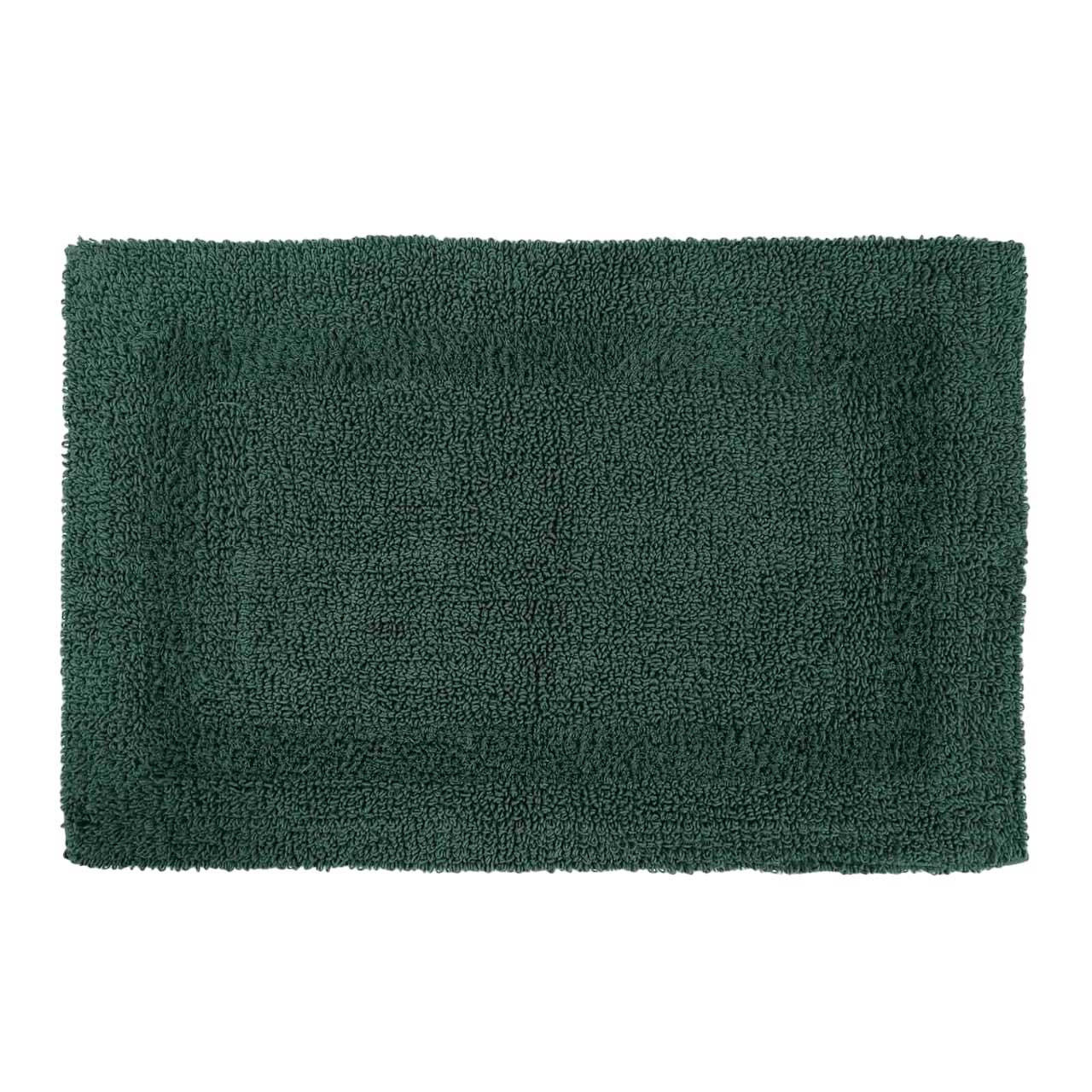 BADEMATTE 50/80 cm, 100% Baumwolle, wendbar - Waldgrün, Textil (50/80cm) - Homescapes