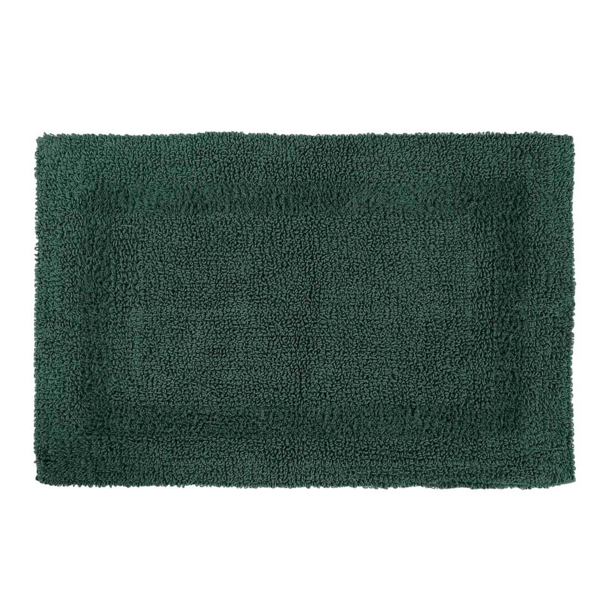 BADEMATTE 50/80 cm, 100% Baumwolle, wendbar - Waldgrün, Textil (50/80cm) - Homescapes