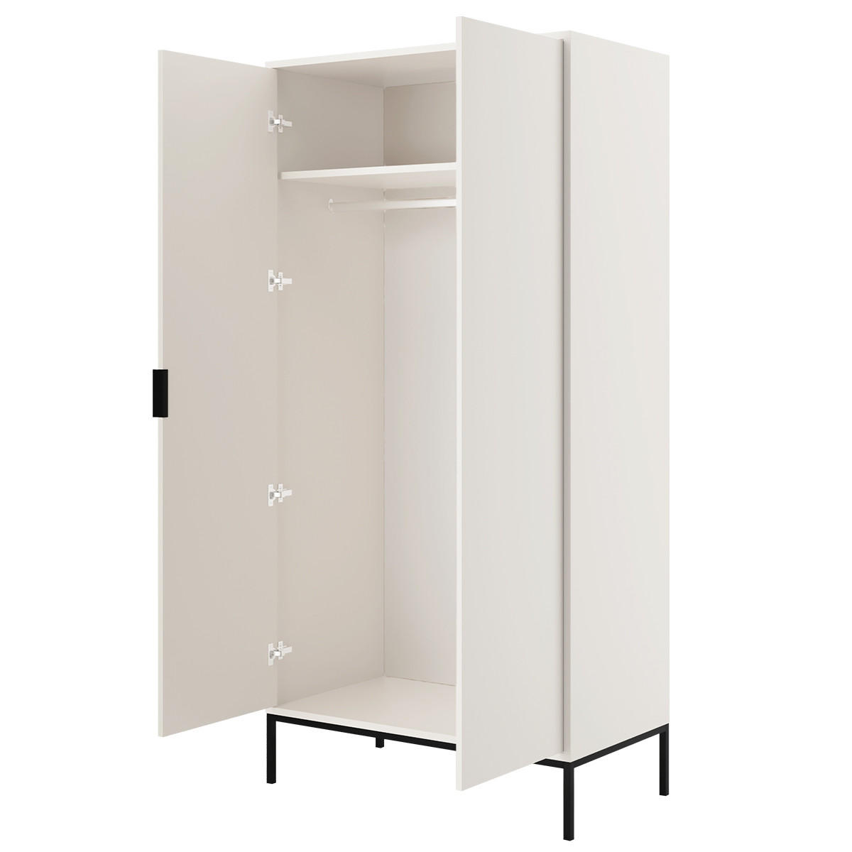 SKŘÍŇ 2DVEŘOVÁ Seattle Černobílý - bílá, kompozitní dřevo (100/205.4/55cm) - Petits-meubles