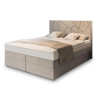 POSTEL BOXSPRING TRANI 140x200 cm, s matrací a úložným prostorem, béžová - béžová, kompozitní dřevo/textil (140/200cm) - MASSENO