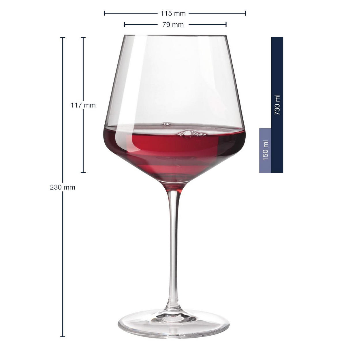 BURGUNDERGLÄSER Puccini transparent 730 ml 6er Set - Transparent, Glas (0.73L) - Leonardo Living