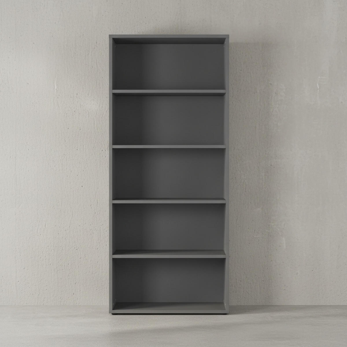 AKTENREGAL Universal FRANKFURT groß 80x197cm, 5 Ordnerhöhen, Graphit - Schwarz, Holzwerkstoff (80/197/40cm) - KADIMA DESIGN