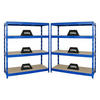 SCHWERLASTREGAL Rhino 2er-Set mit 2x 180x160x60 cm 4 Spanplatten-Ebenen 16mm Fachlast 500 kg Blau - Blau, Metall (320/180/60cm) - PROREGAL