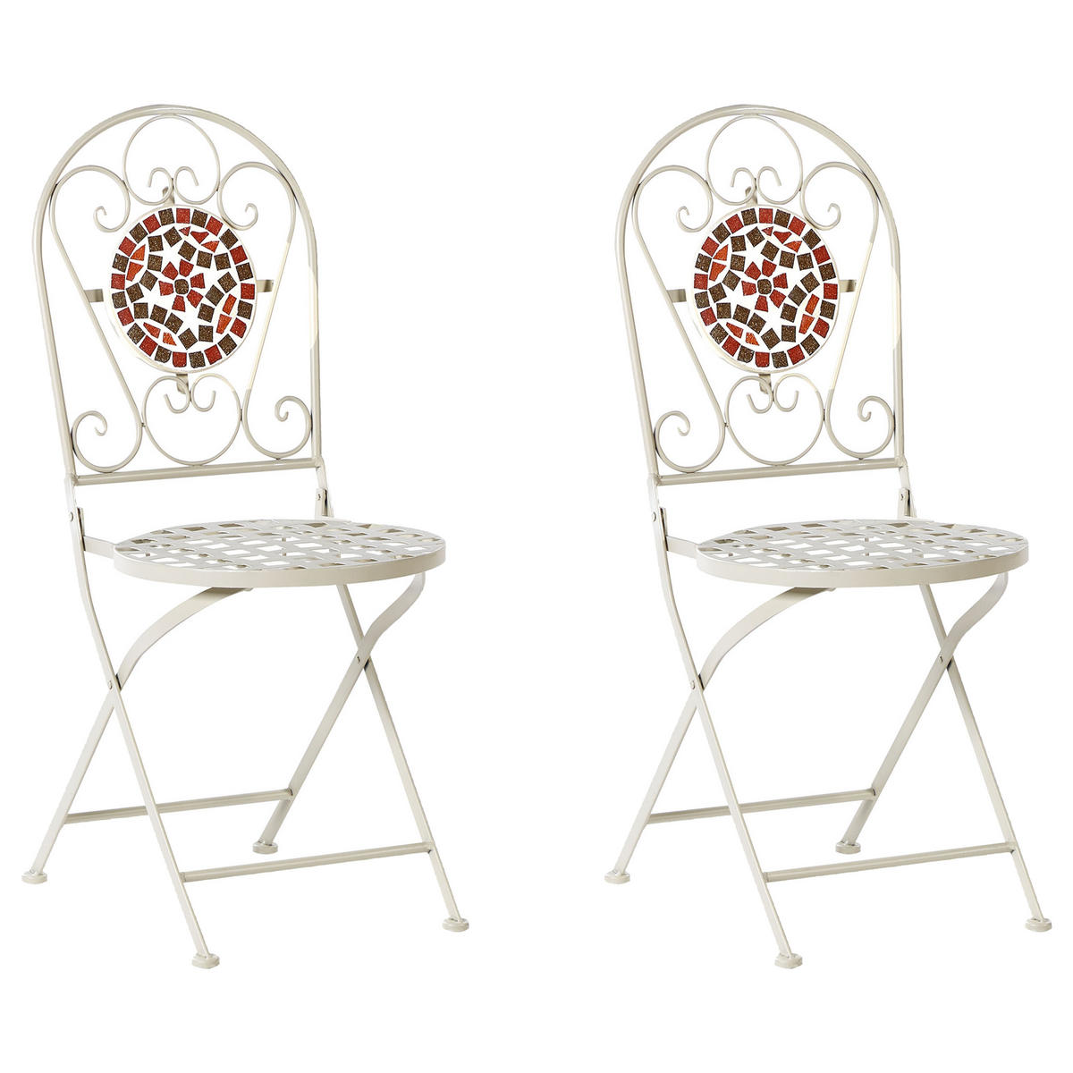BISTRO-SET 2-Sitzer Weiß Spello - Rot/Weiß, Metall - Beliani