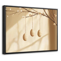 LEINWAND Bilder mit Rahmen - Beige - Osterkuchen - Eier - 40x30 - Beige, Textil (40/30cm) - MuchoWow