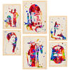 POSTER Set Mit 6 Star Wars Größe A3 & A4 Rahmen aus hellem Holz - Beige, Papier (29.7/1cm) - Nacnic