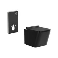 HÄNGE WC - 35.5 cm x 51.5 cm - keramik - schwarz Clemona - Schwarz, Keramik (35.5/34/51.5cm) - Vente-Unique