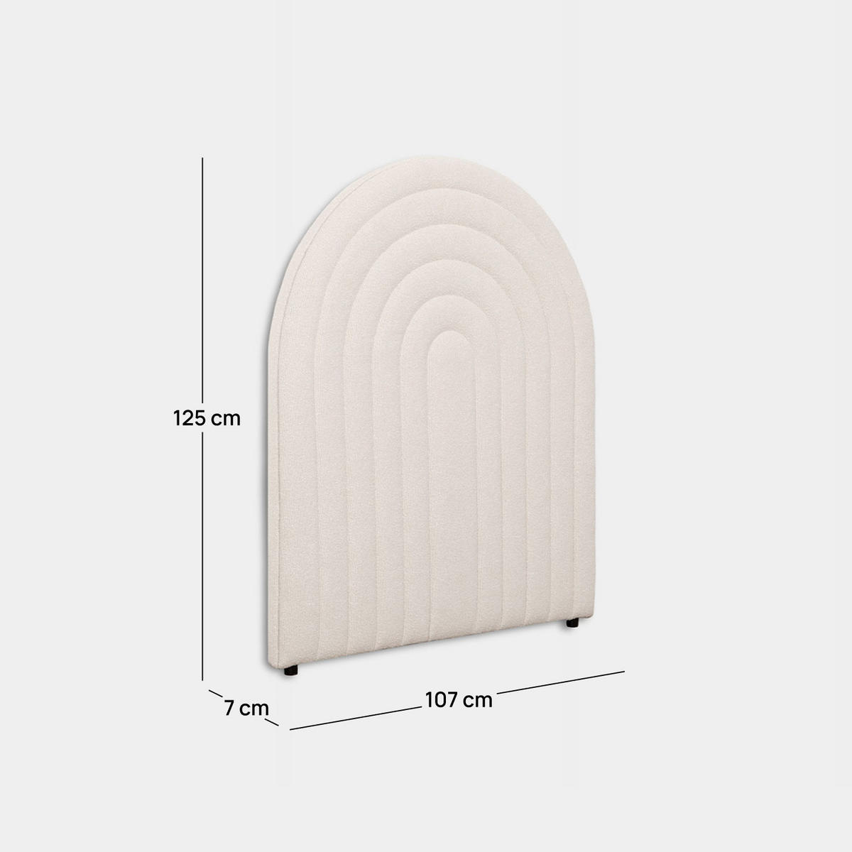 CABECERO INDIVIDUAL Kio Beige 107 cm x 125 cm - Beige, Textil (107/7cm) - Klast Home