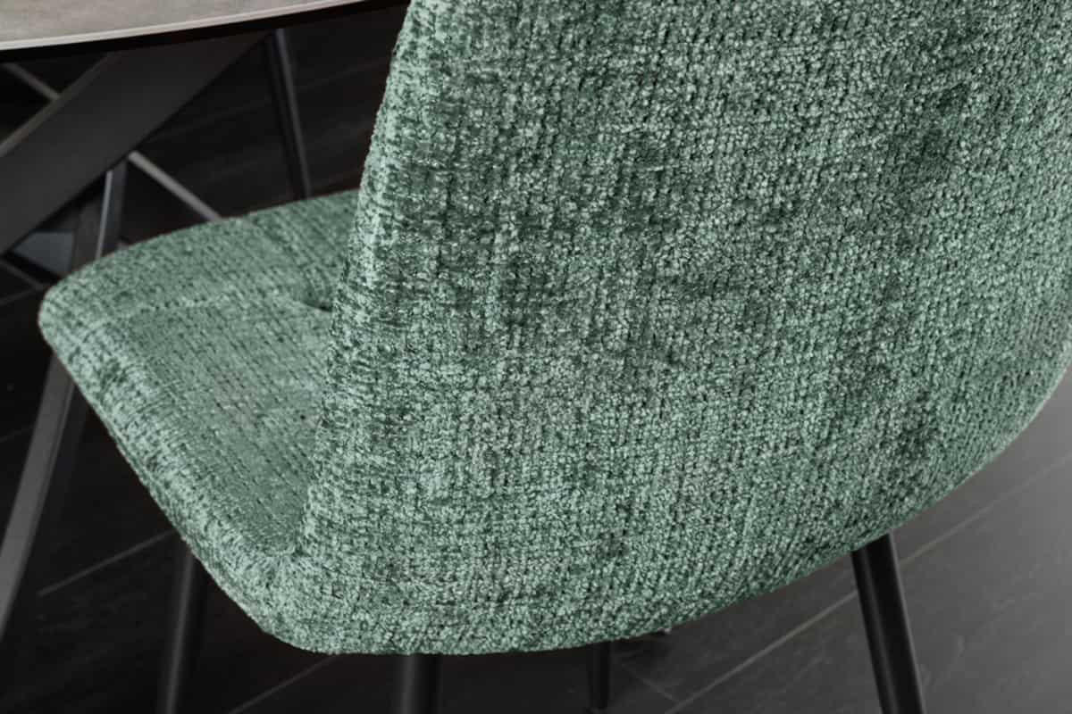 STUHL TRES CHIC Chenille Grün 90 cm - Schwarz/Grün, Kunststoff/Textil (54/88/44cm) - riess-ambiente