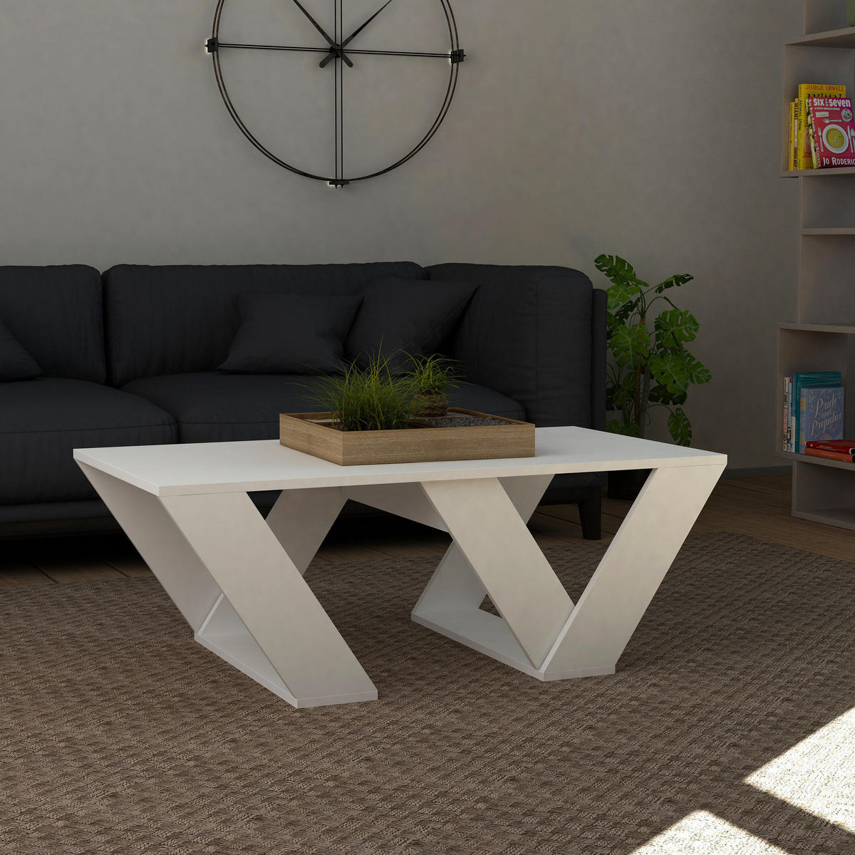 COUCHTISCH pipra weiss - Weiß, Holz (110/60/40cm) - Habitat Garten