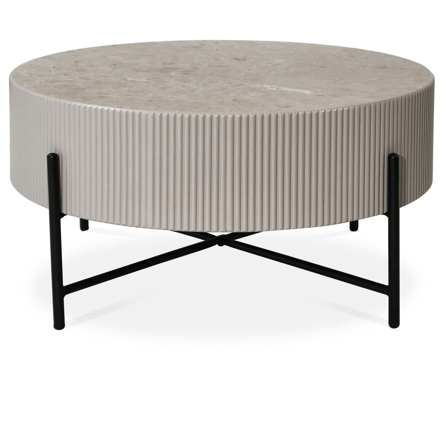 COUCHTISCH rund Grau 80/80/40 cm - Taupe/Graubraun, Holzwerkstoff/Metall (80/80/40cm) - Furnhouse
