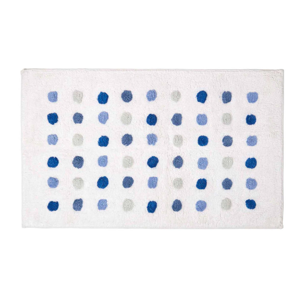 BADEMATTE Punkte 50/80 cm, Baumwolle - Blau, Textil (50/80cm) - Homescapes