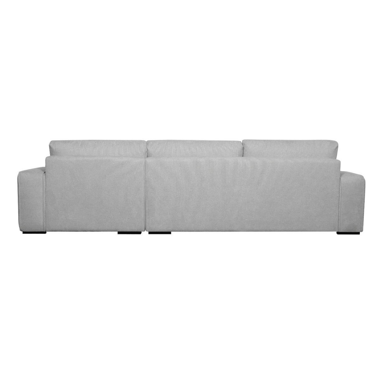 ECKSOFA Webstoff Grau - Schwarz/Grau, Holz/Textil (305/105cm) - Furnhouse
