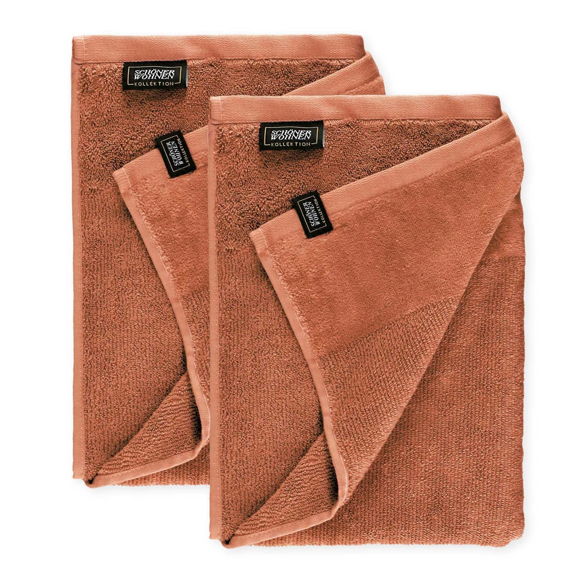 DUSCHTUCH AUS 100 % BAUMWOLLE SENSE 2ER SET - Rostfarben, Textil (70/140cm) - Schöner Wohnen
