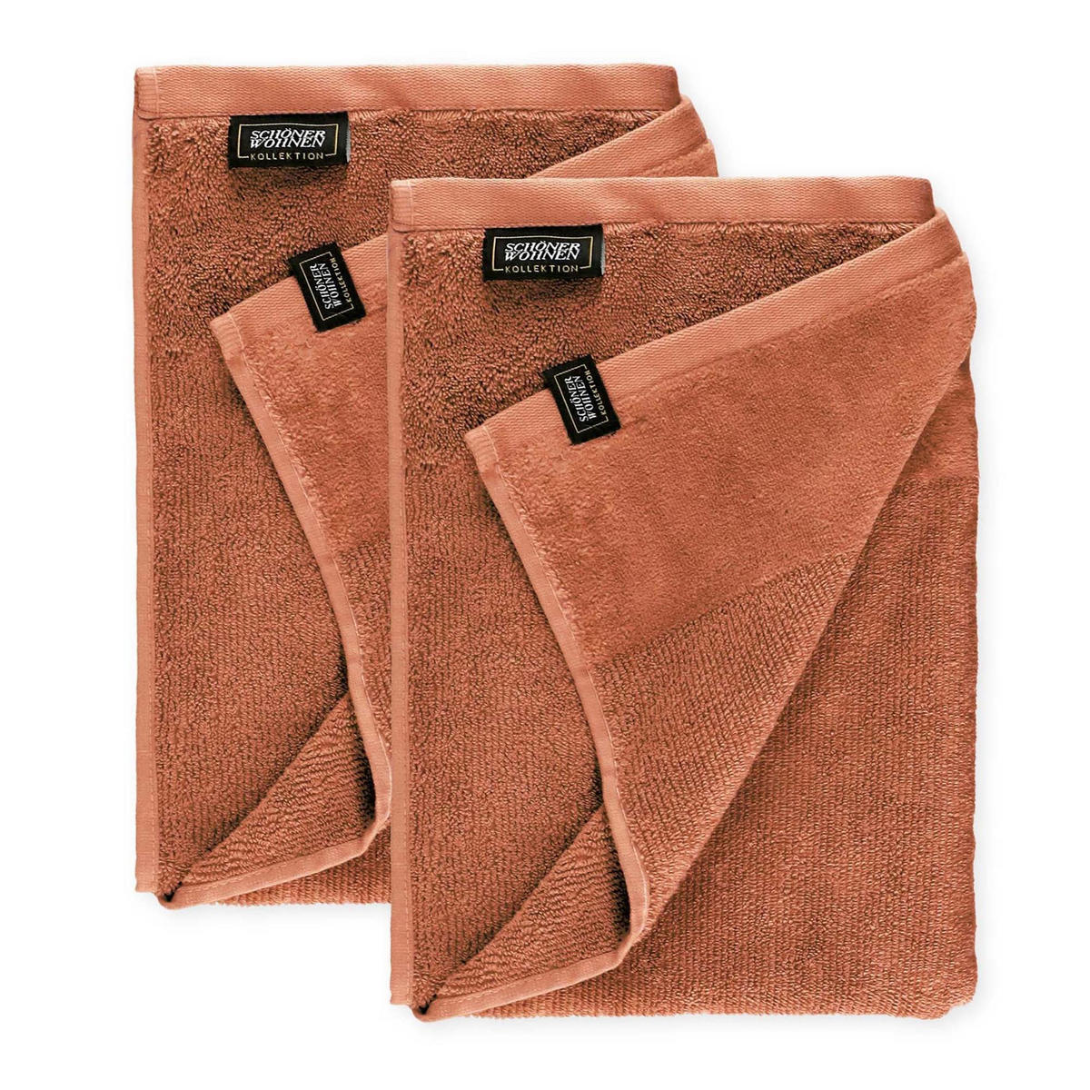 DUSCHTUCH AUS 100 % BAUMWOLLE SENSE 2ER SET - Rostfarben, Textil (70/140cm) - Schöner Wohnen