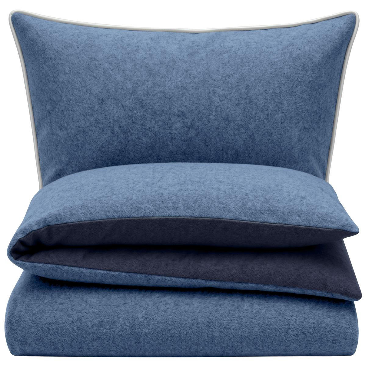 Carpe Sonno Biber-Bettwäsche Blau 155x220 cm