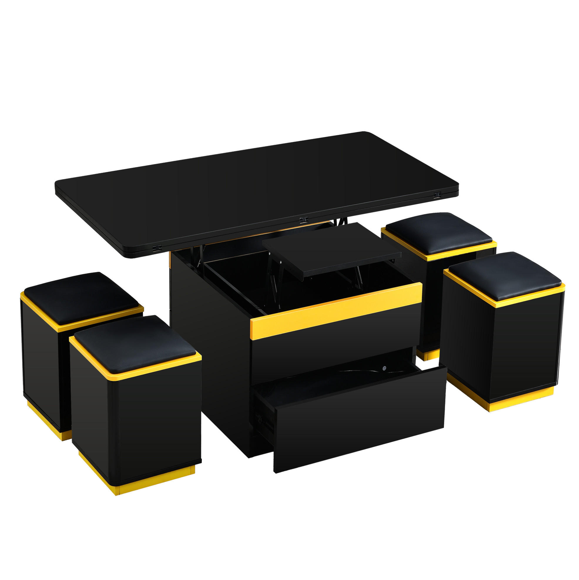 Ivmeu Couchtisch Schwarz 50x43x100 cm