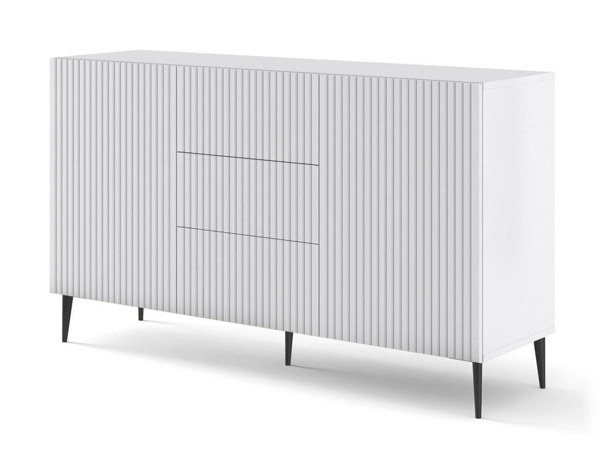 SIDEBOARD WEIß - Schwarz/Weiß, Holzwerkstoff (150/87/42cm) - FURNLUX