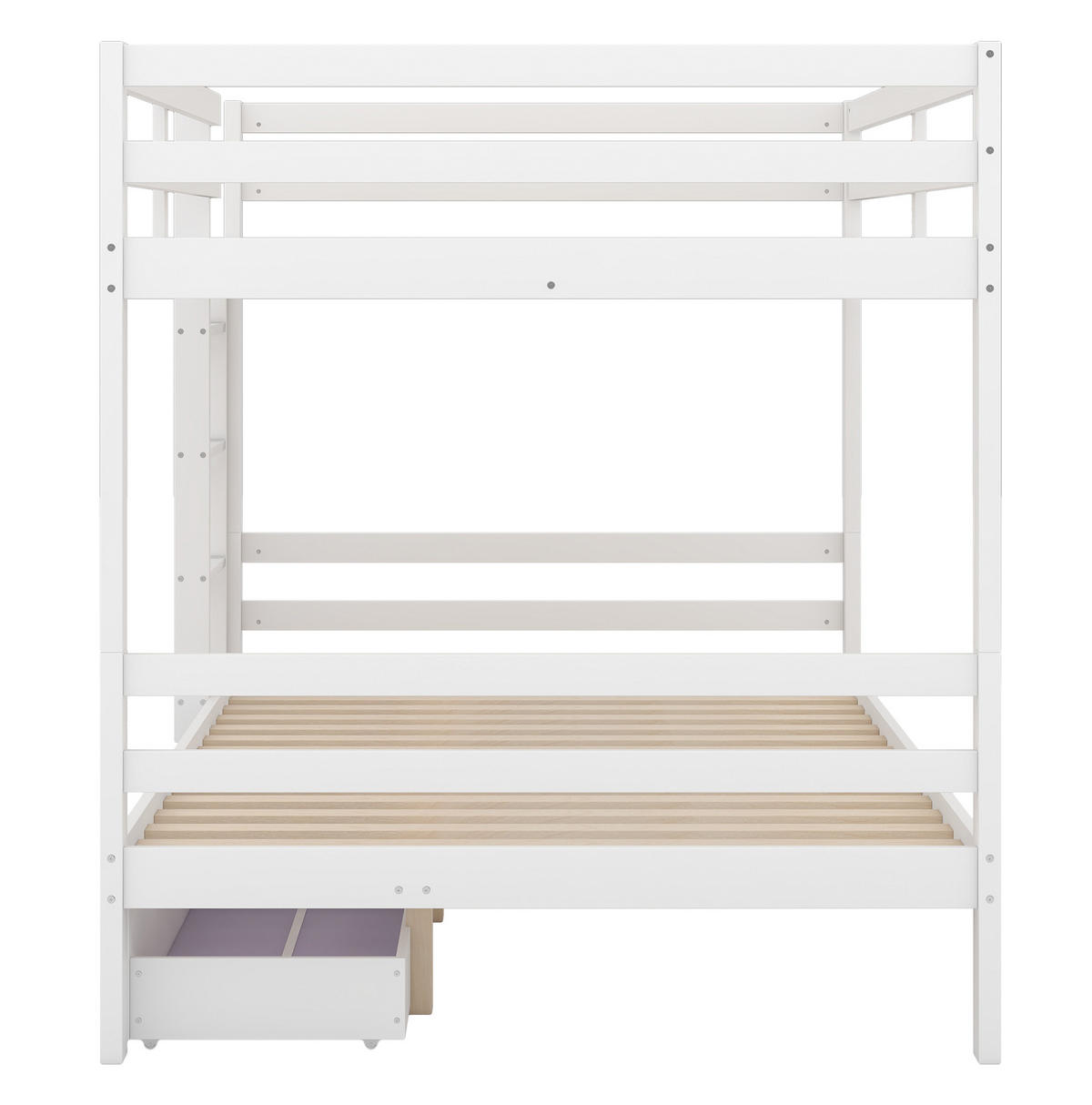 ETAGENBETT mit Schubladen 140x200 cm Kiefernholz Weiß - Weiß, Holzwerkstoff (140/200cm) - Beauniv