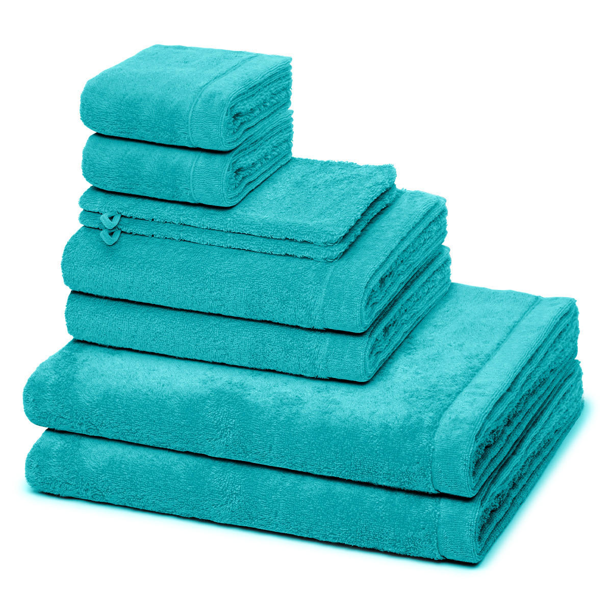 FROTTIERSET Lifestyle 8-teilig - Türkis, Textil (50/100cm) - Cawoe