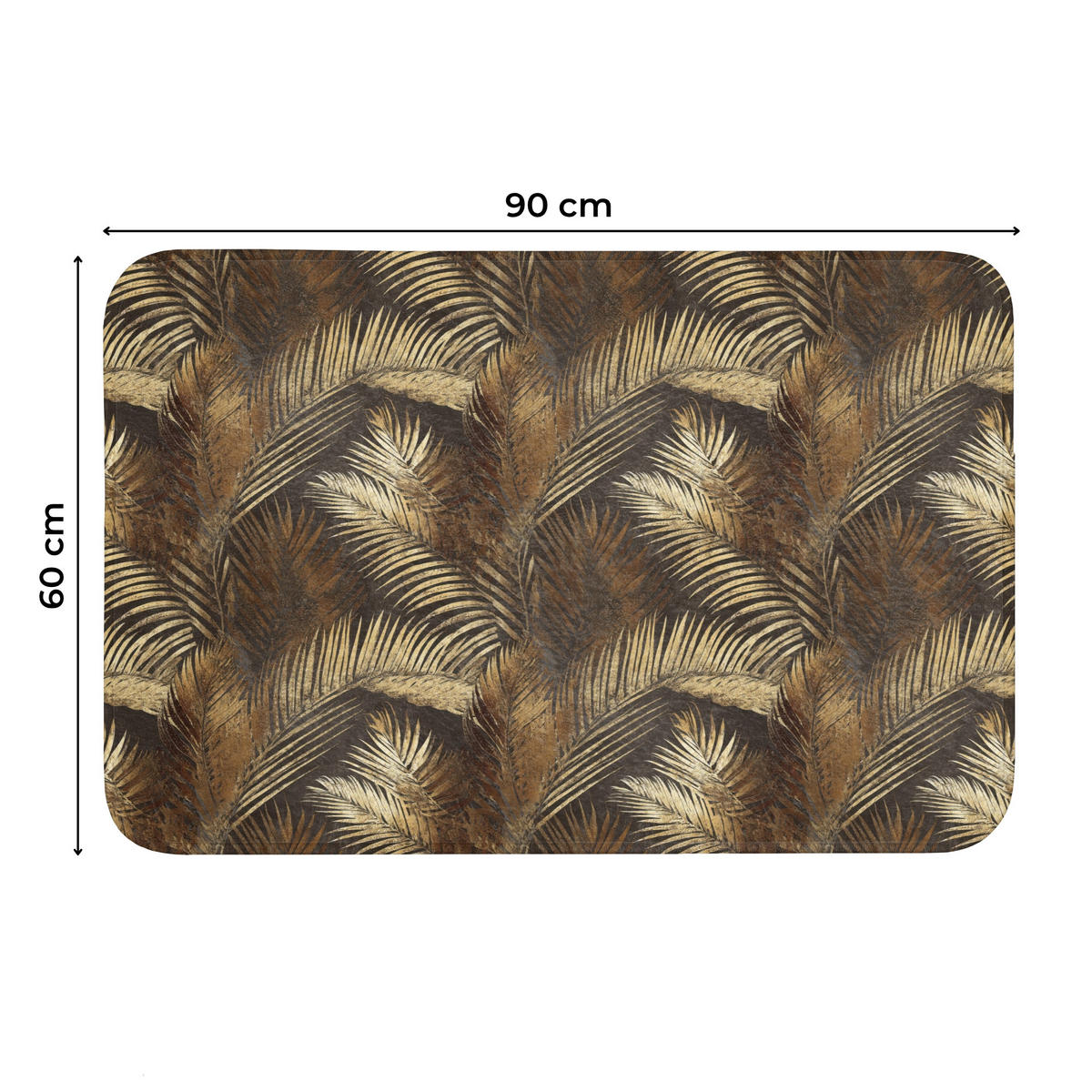 WC PŘEDLOŽKA Tropical - Listy - zlaté 90x60 cm - zlatá, textil/plast (90/1cm) - OnlyWow