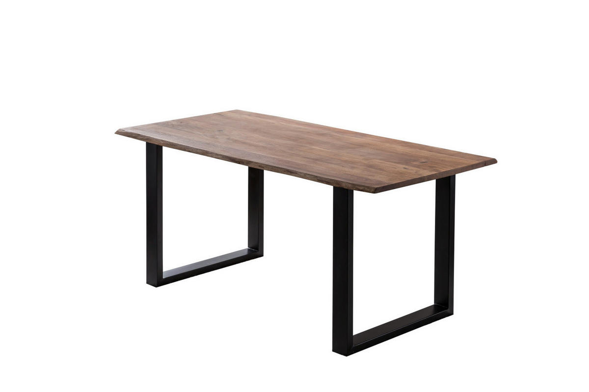ESSTISCH LAURINA - Beige/Schwarz, Holz/Metall (90/180/77cm) - SAM