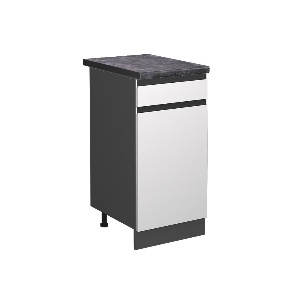KÜCHENUNTERSCHRANK R-Line Weiß 40 cm, AP Anthrazit - Anthrazit/Weiß, Holzwerkstoff (40/81.6/60cm) - Vicco