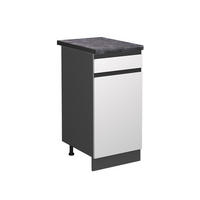 KÜCHENUNTERSCHRANK R-Line Weiß 40 cm, AP Anthrazit - Anthrazit/Weiß, Holzwerkstoff (40/81.6/60cm) - Vicco