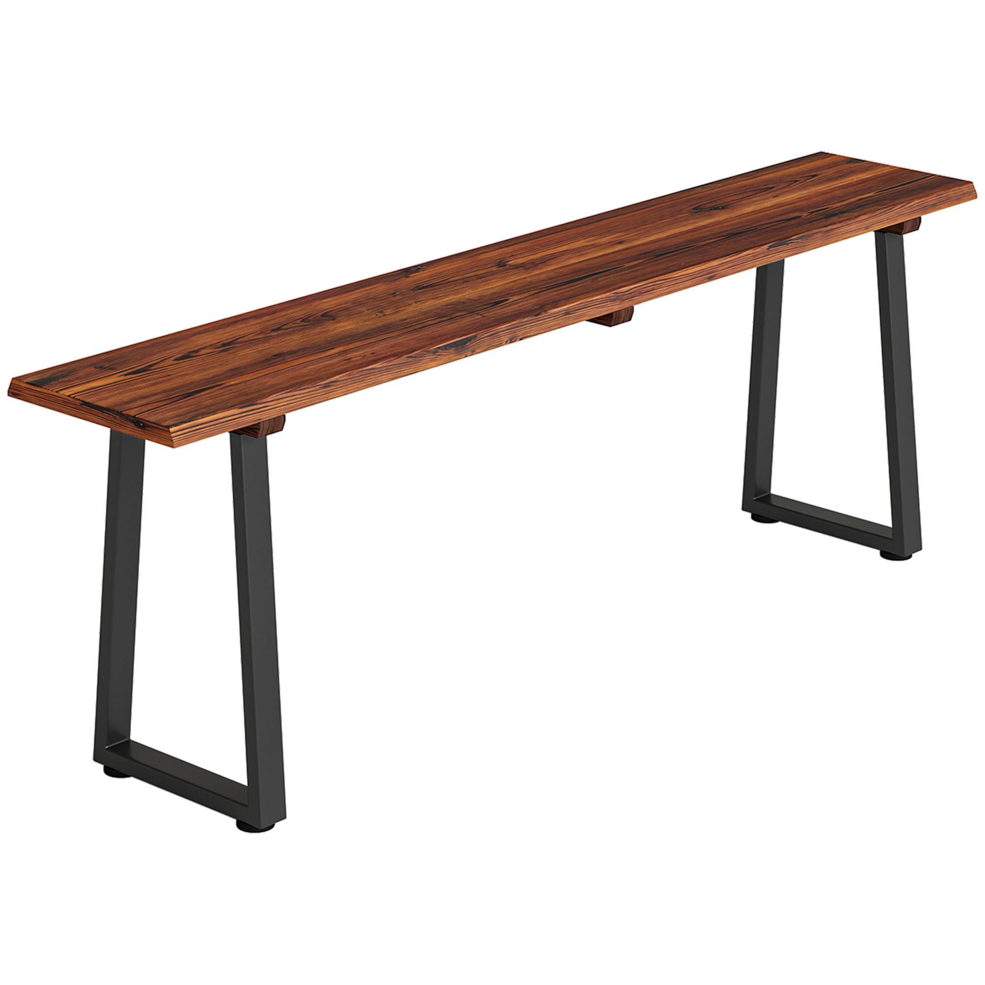 GARTENBANK DE-17794 2 Sitzer ohne Rückenlehne, 150x28x48 cm Carbonisiert - Braun, Metall (150/48/28cm) - ComfortXL