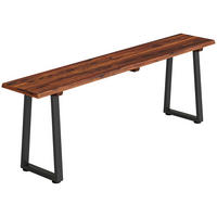 GARTENBANK DE-17794 2 Sitzer ohne Rückenlehne, 150x28x48 cm Carbonisiert - Braun, Metall (150/48/28cm) - ComfortXL