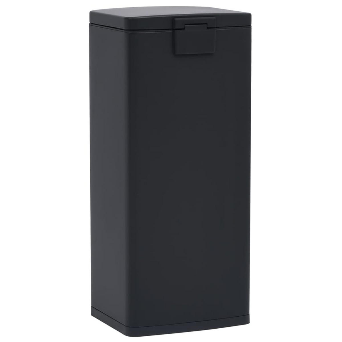 MÜLLEIMER mit Fußpedal 30L Stahl Schwarz - Schwarz, Metall (31/71/31cm) - DELUKE