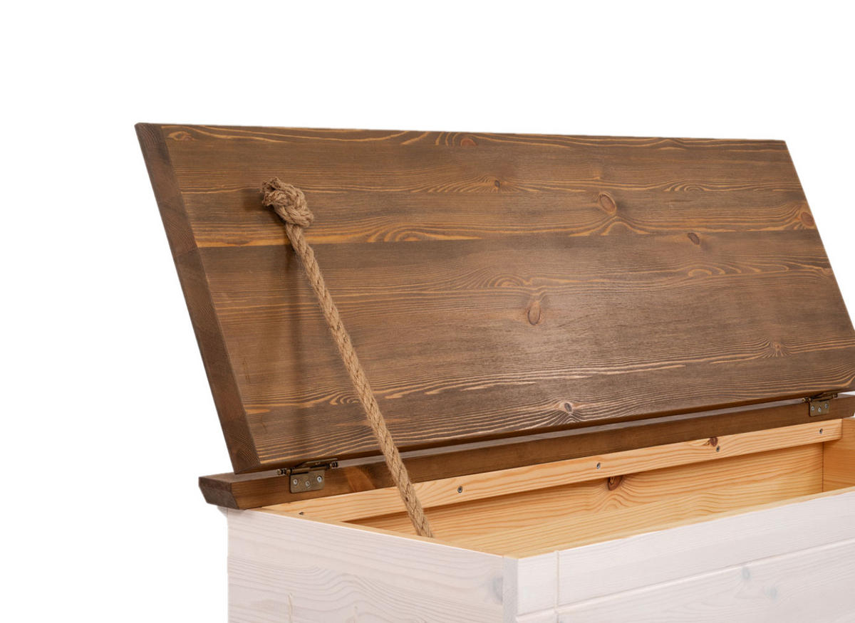 KLEIDERTRUHE 100cm - Dunkelbraun/Weiß, Holz (110/50/42cm) - MSL wooden furniture