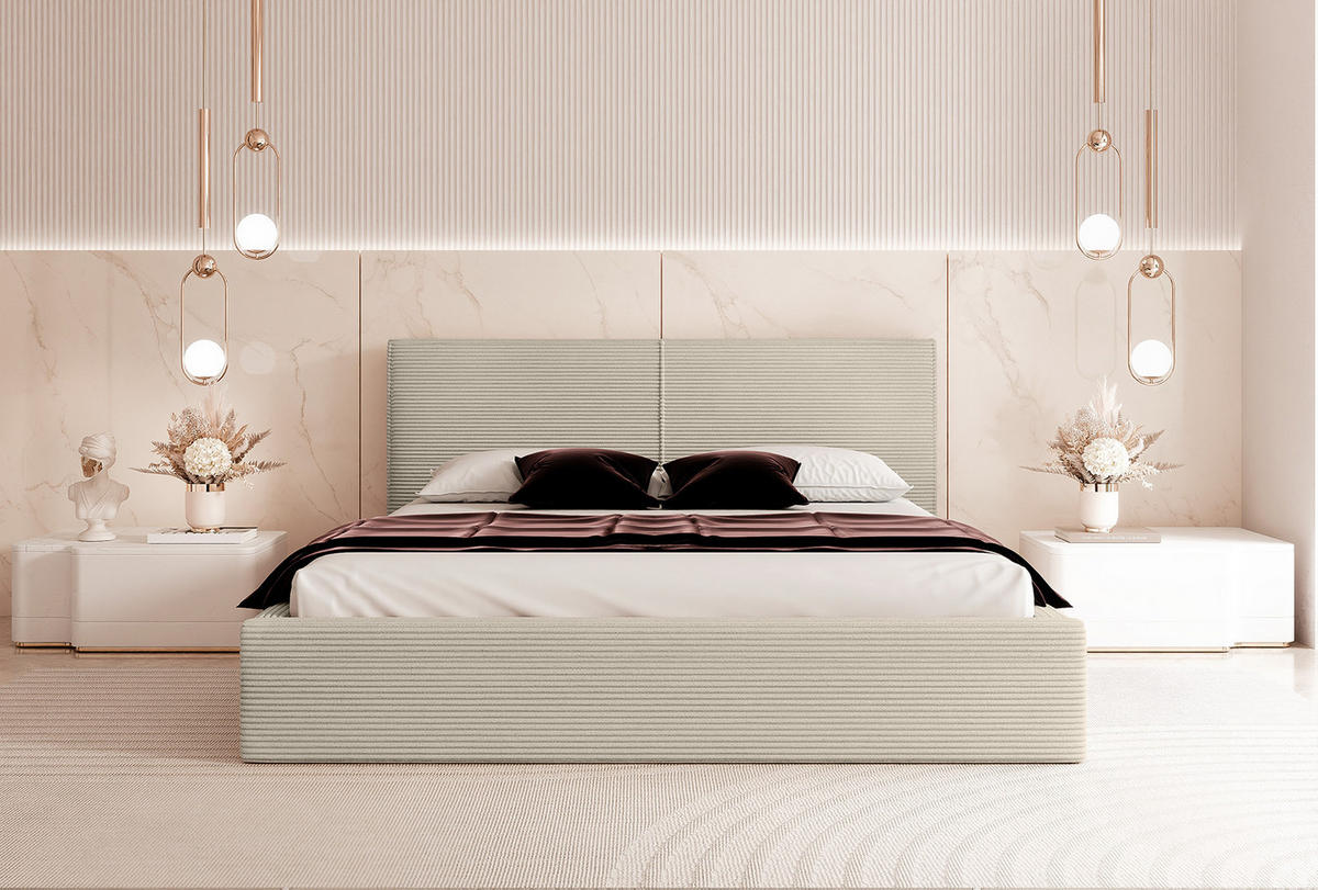 POLSTERBETT VIVELO 140x200 cm, Beige - Beige, Textil (200/140cm) - Fedve